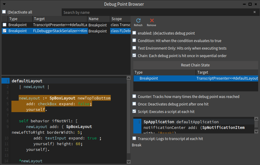 Debug Point Browser
